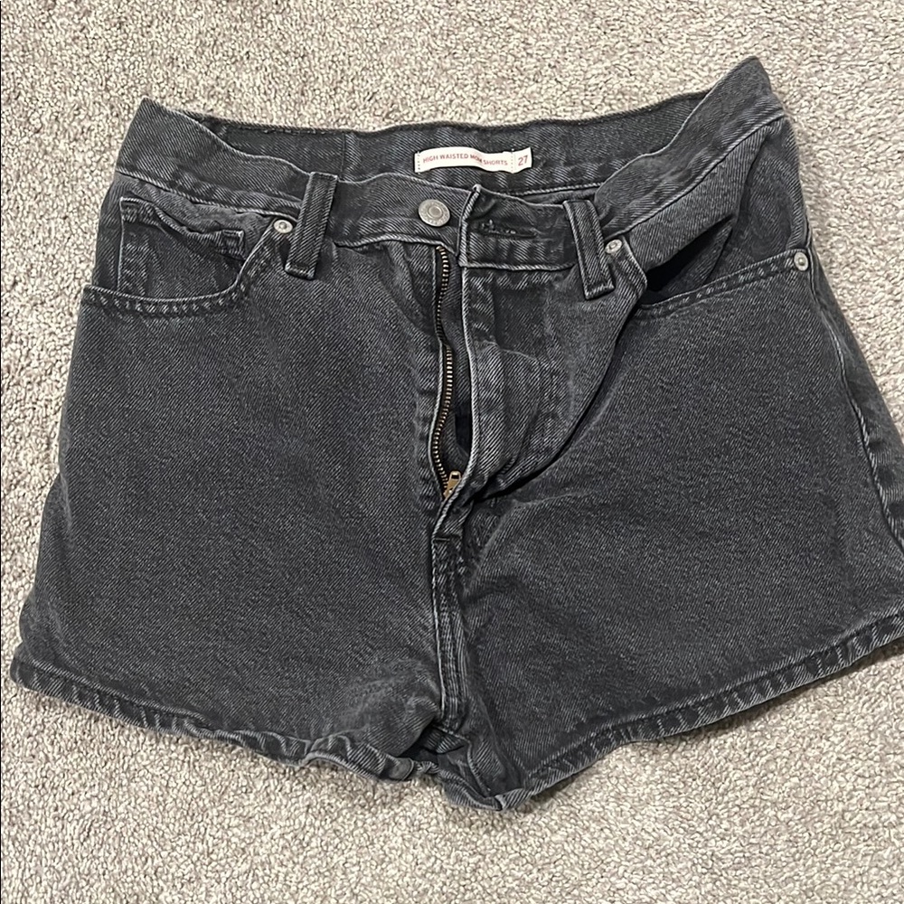 Levi's Black Jean Shorts Distressed Cut-Off Style